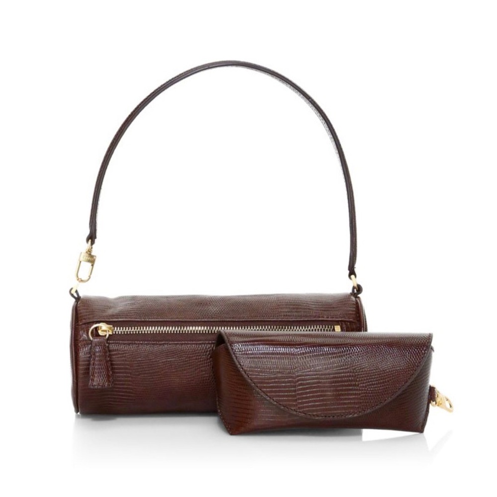STAUD suzy leather shoulder bag with glass case